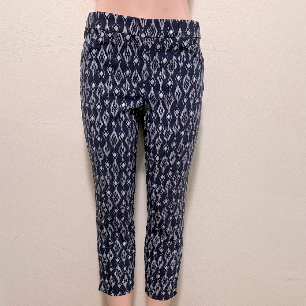 Briggs woman stretchy leggings blue & white size 12 Petite